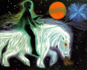 Senčni jaz na sliki je črn, ker prihaja iz nočnega sveta podzavesti.